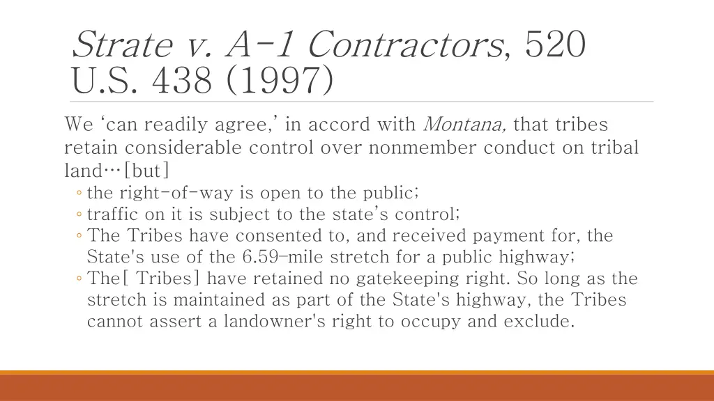 strate v a 1 contractors 520 u s 438 1997