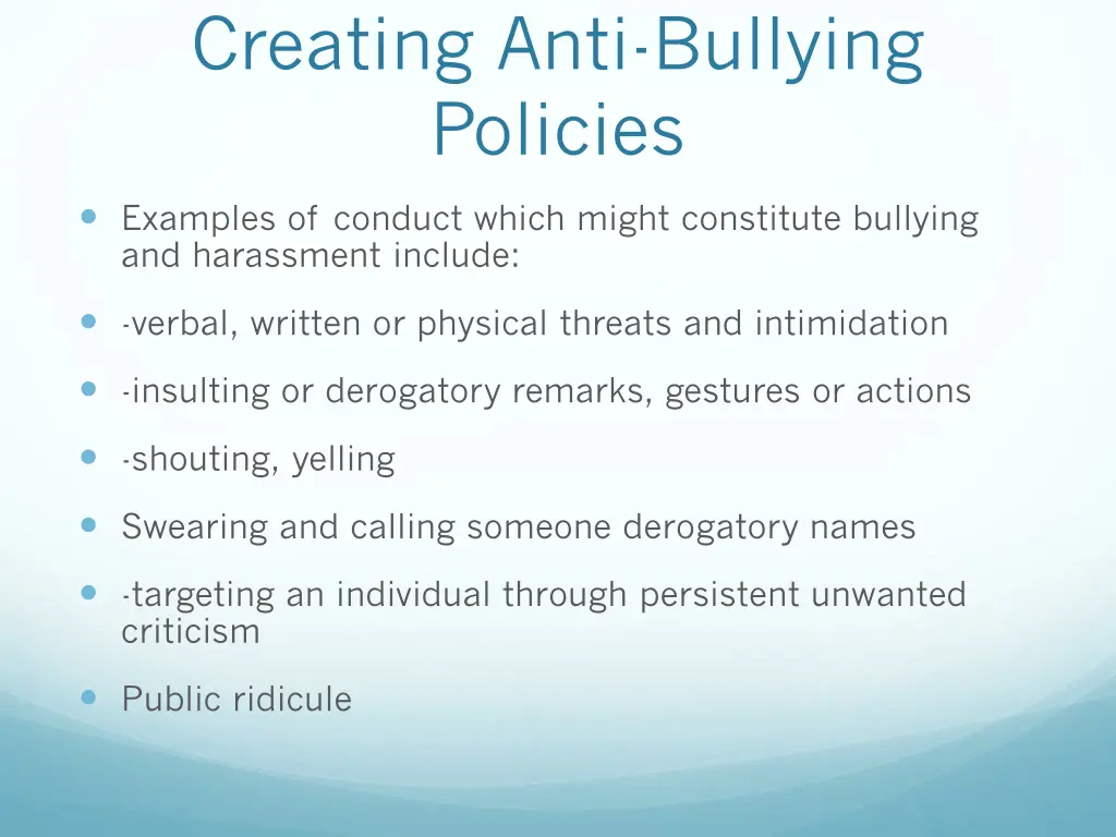 creating anti bullying policies 3