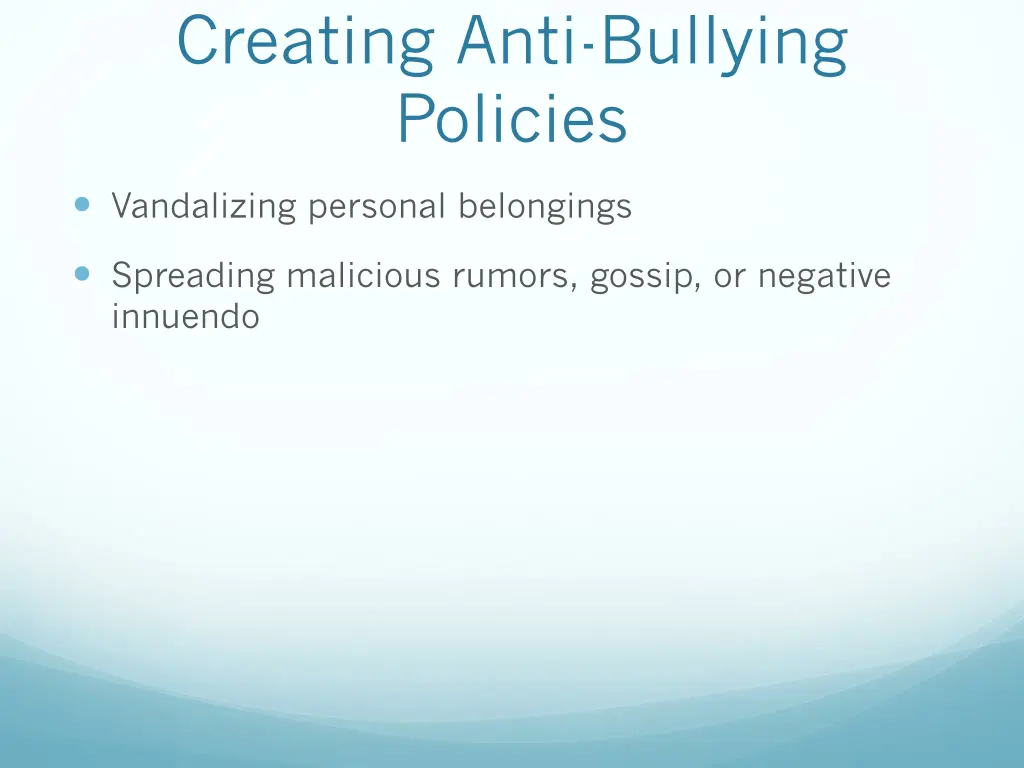 creating anti bullying policies 4