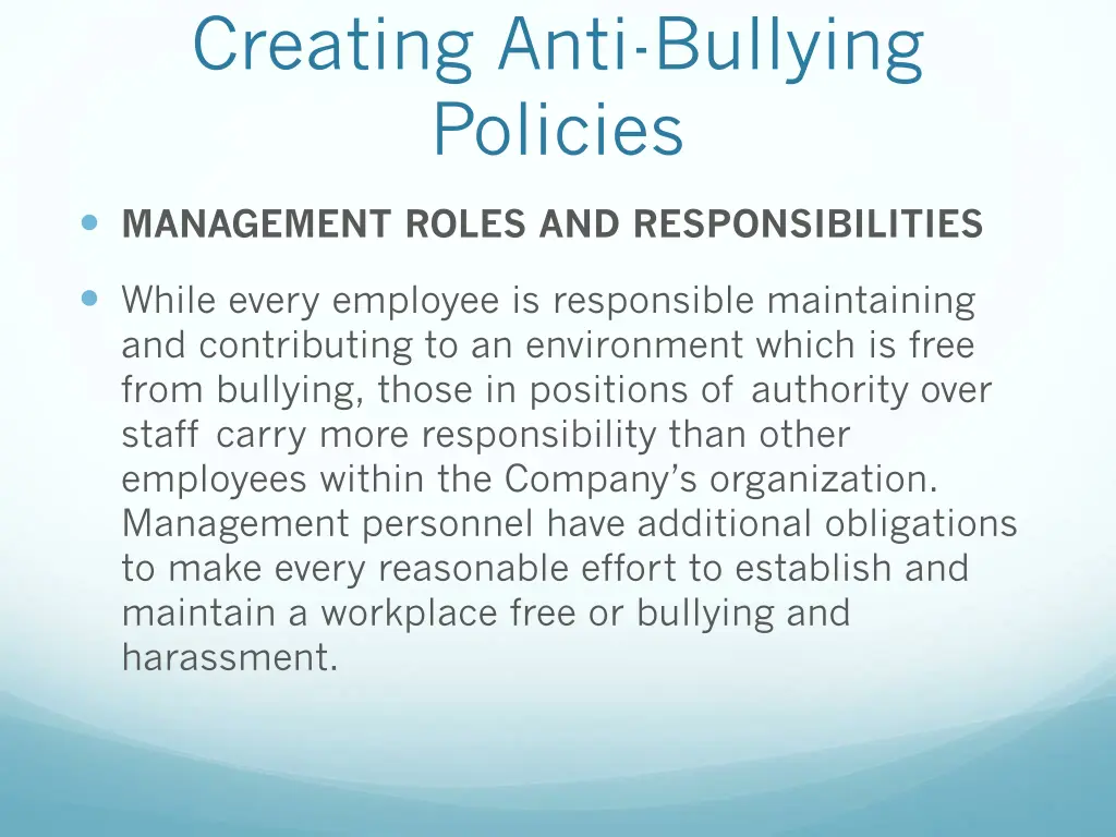 creating anti bullying policies 7