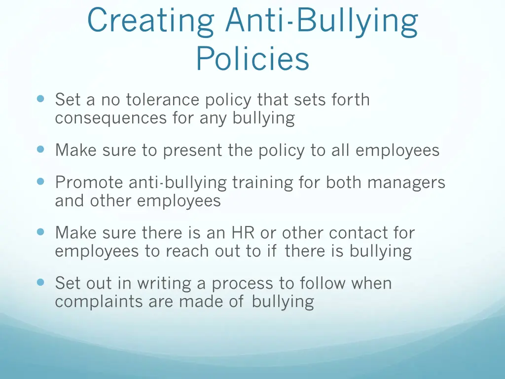 creating anti bullying policies