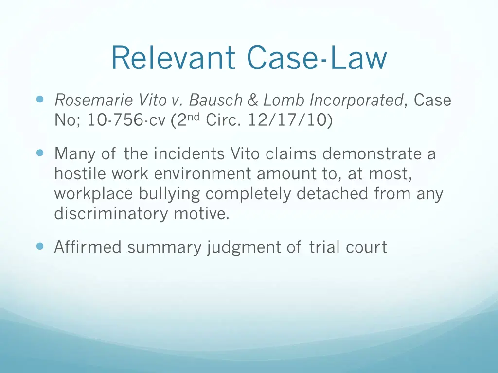 relevant case law 10