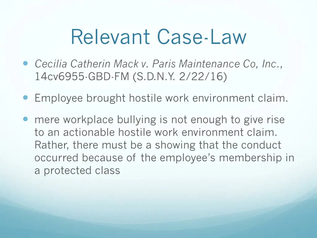 relevant case law 15