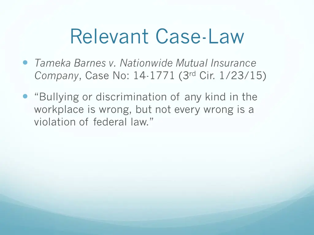 relevant case law 17