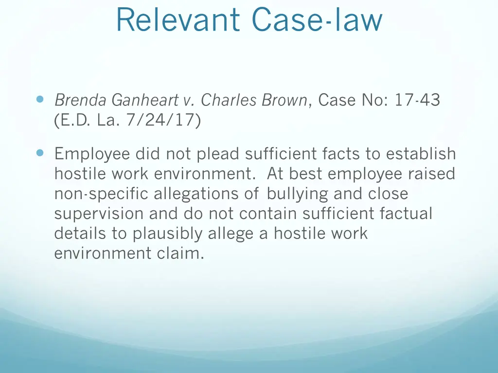 relevant case law 19