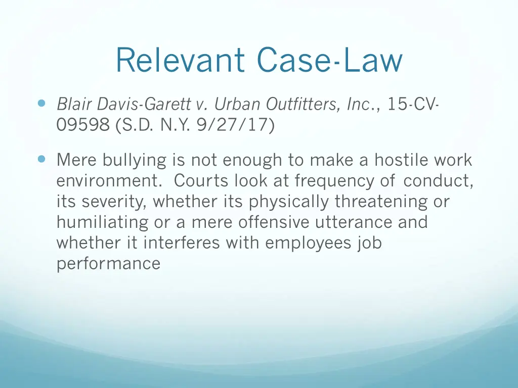 relevant case law 20