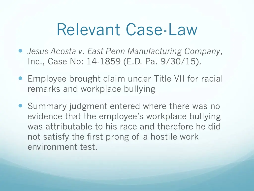 relevant case law 7