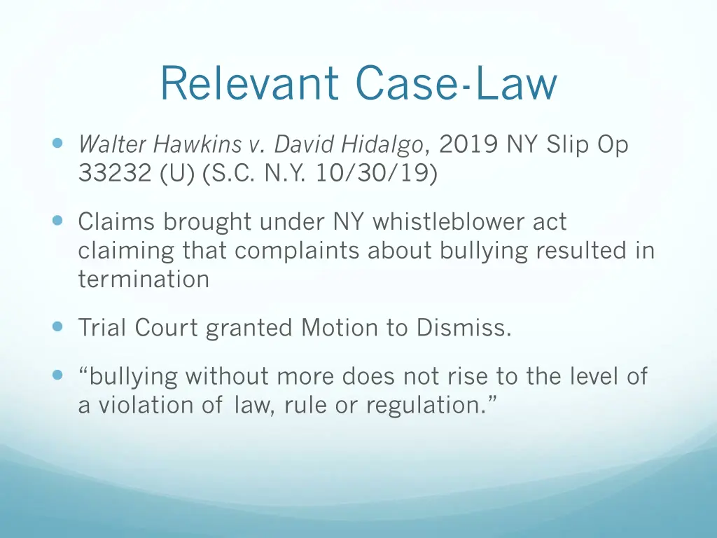 relevant case law 8