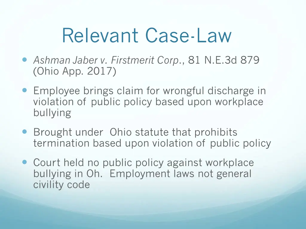 relevant case law 9