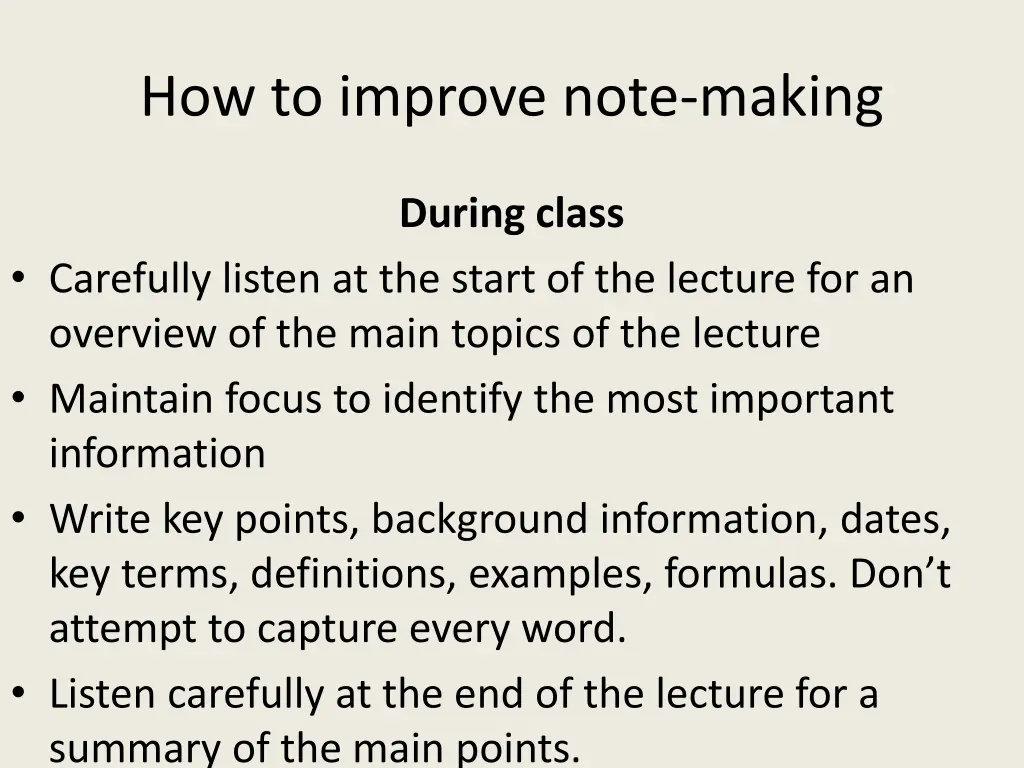 how to improve note making 1