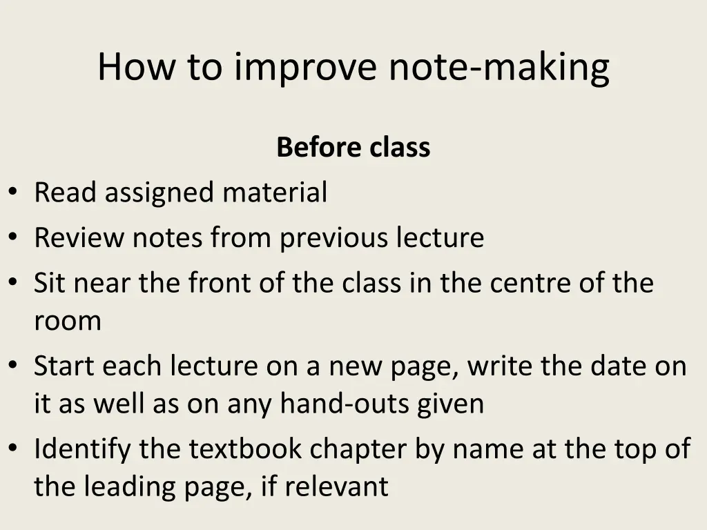 how to improve note making