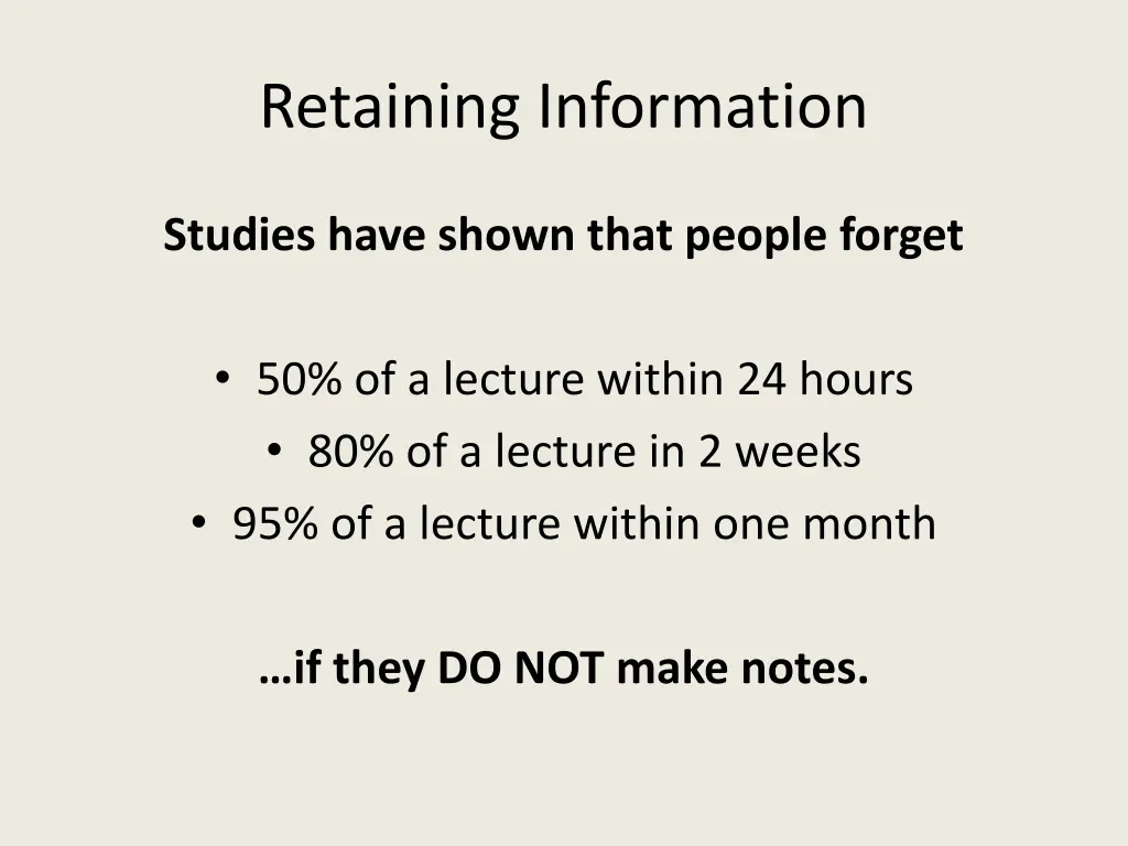 retaining information