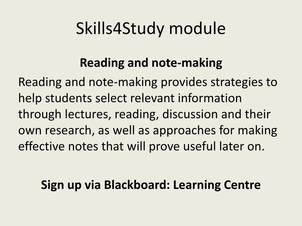 skills4study module