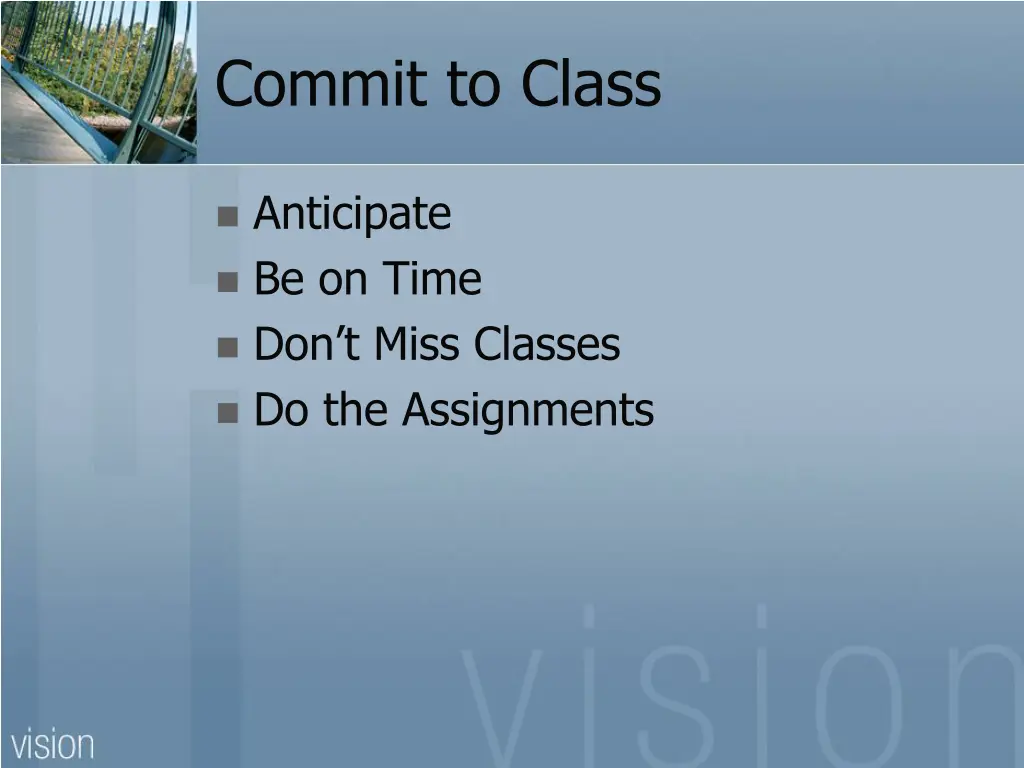 commit to class