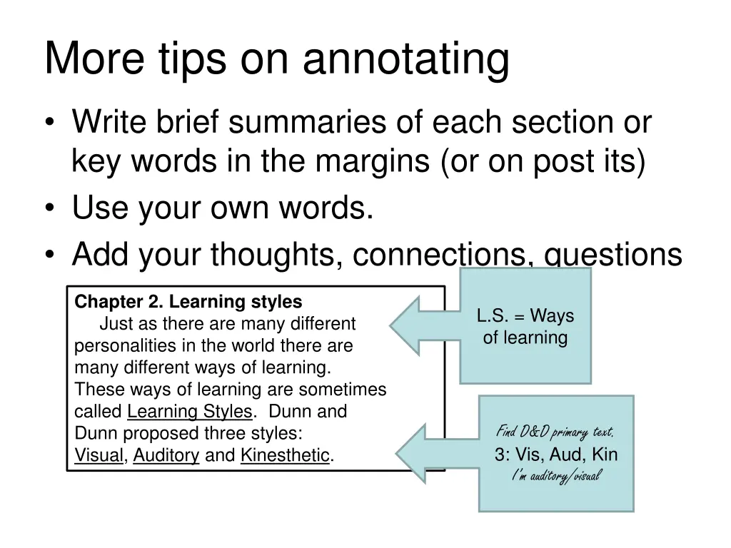 more tips on annotating