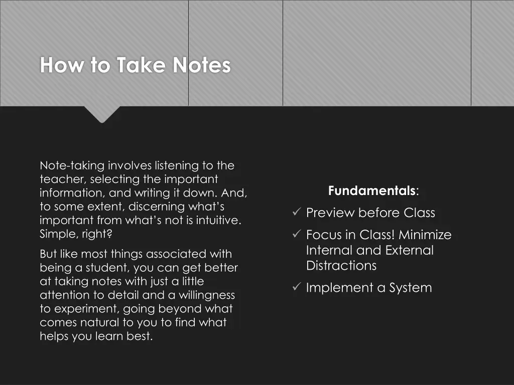 how to take notes