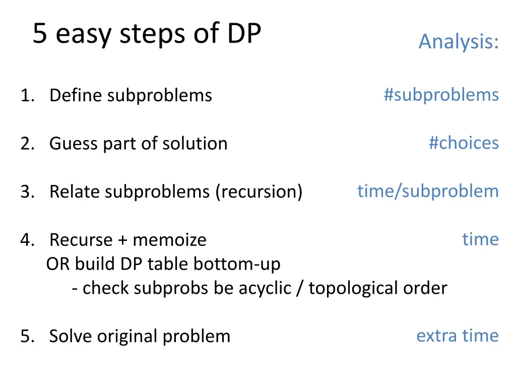 5 easy steps of dp