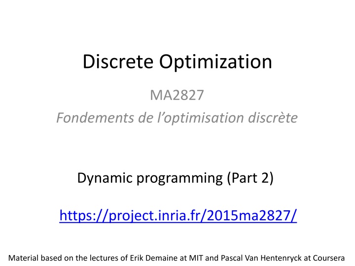 discrete optimization