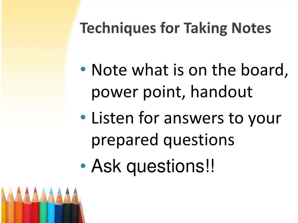 techniques for taking notes 1