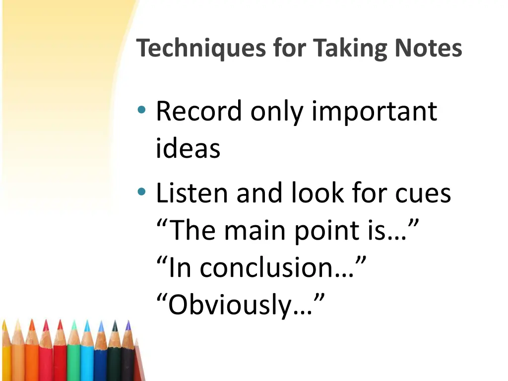 techniques for taking notes