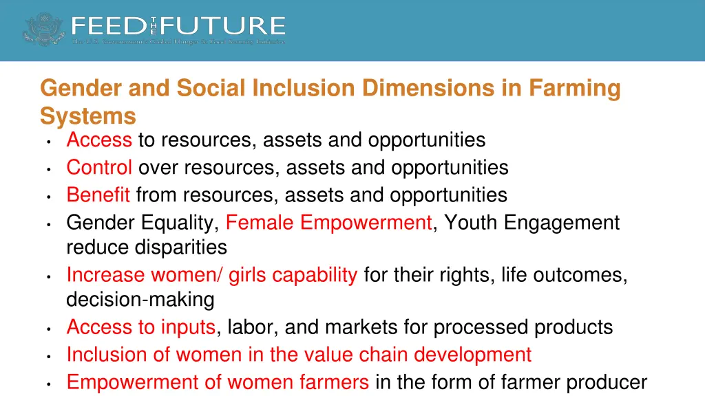 gender and social inclusion dimensions in farming