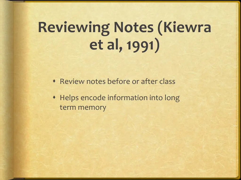 reviewing notes kiewra et al 1991