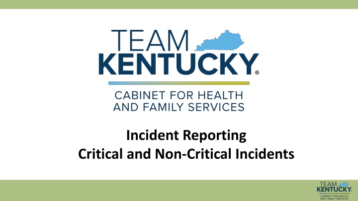 incident reporting critical and non critical