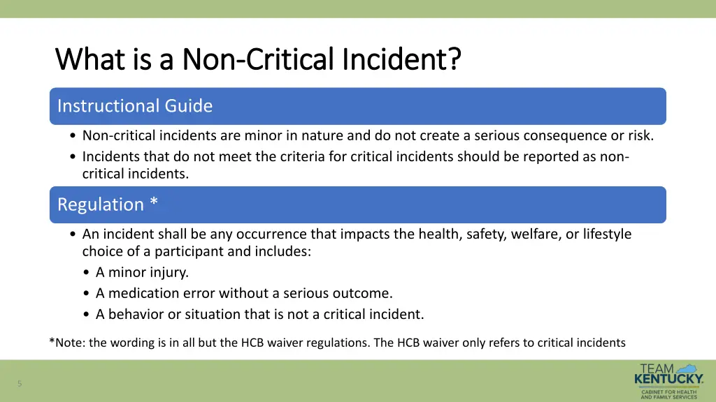 what is a non what is a non critical incident