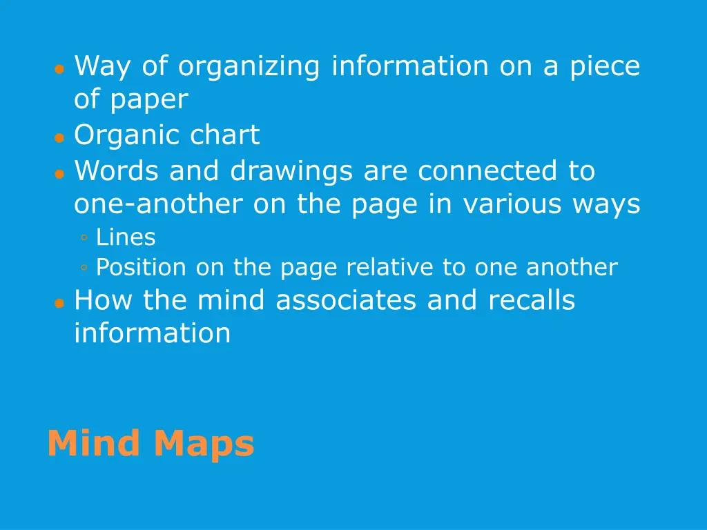 way of organizing information on a piece of paper