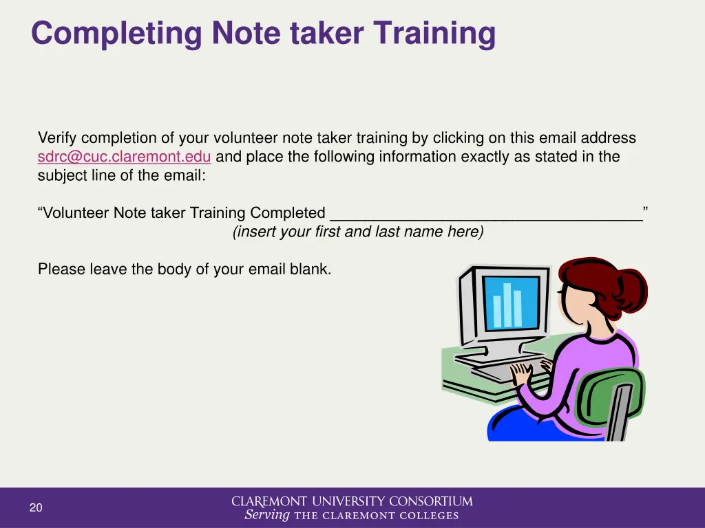 completing note taker training