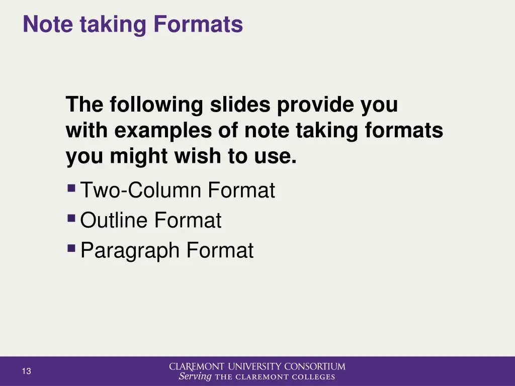 note taking formats