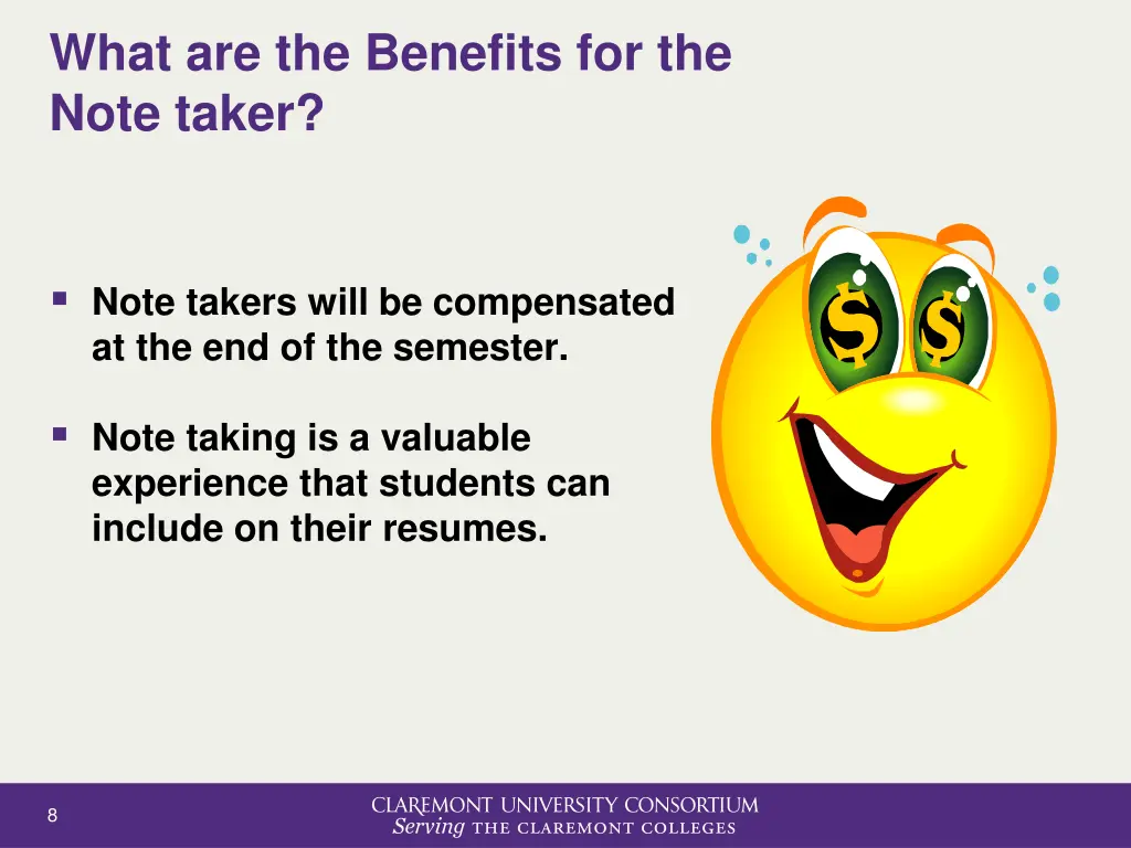 what are the benefits for the note taker