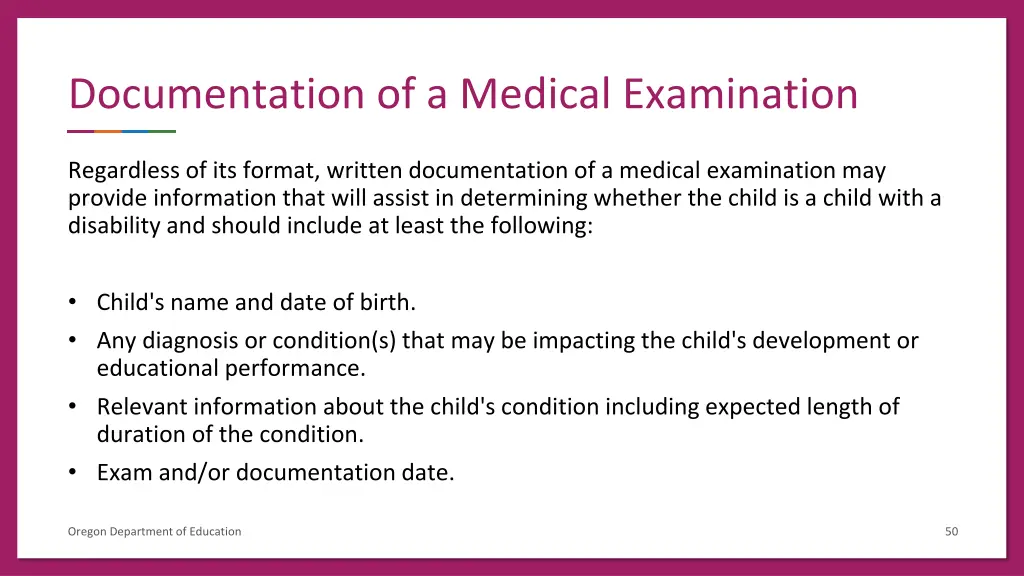 documentation of a medical examination 6