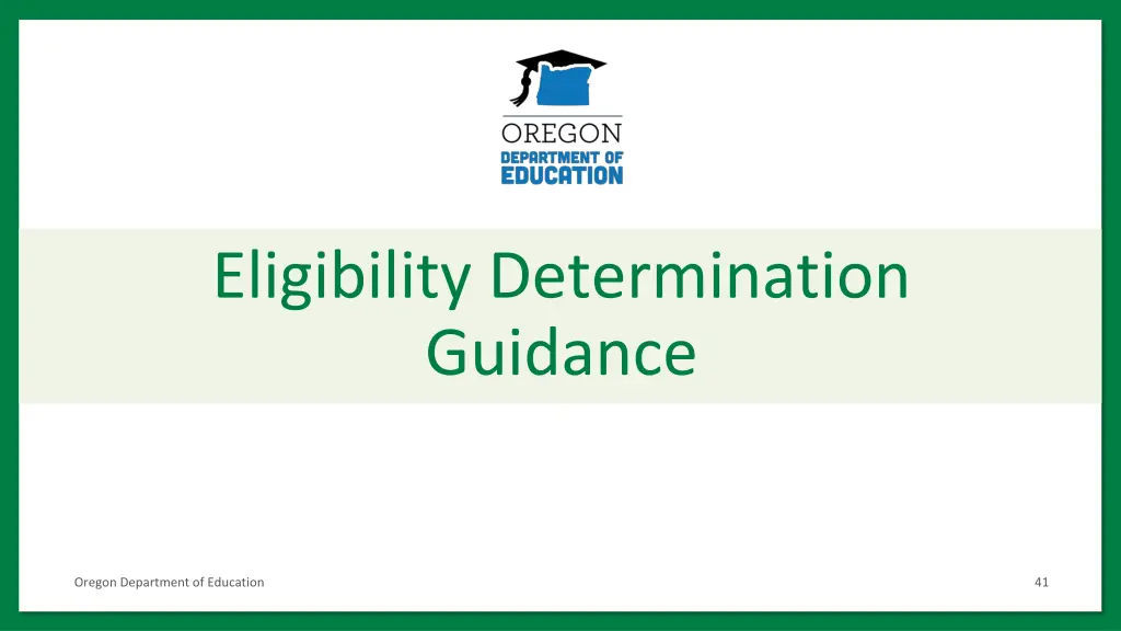 eligibility determination guidance