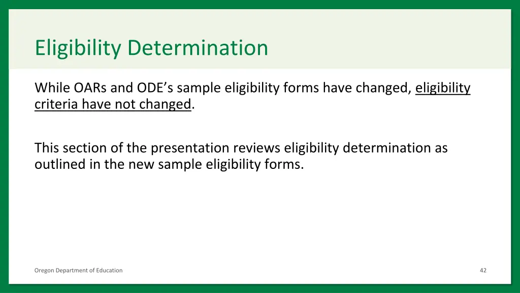 eligibility determination