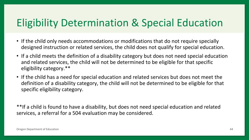 eligibility determination special education 1