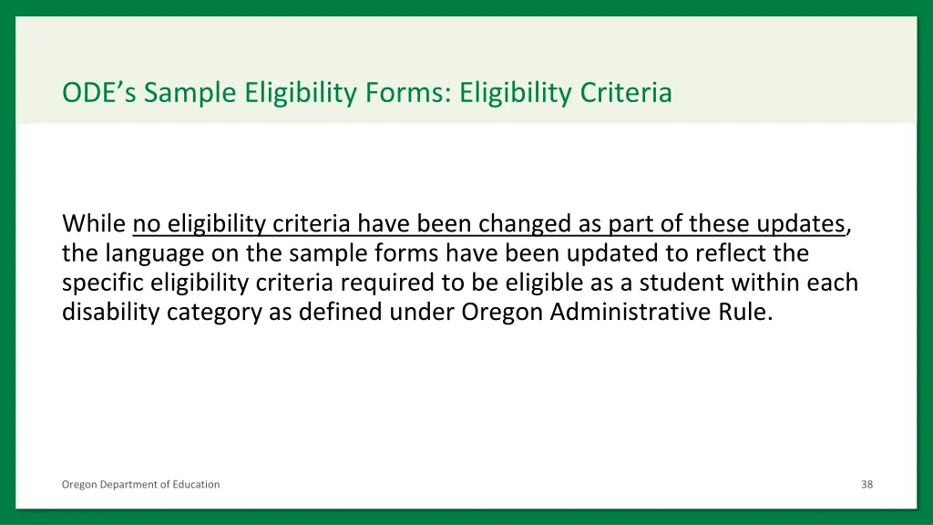 ode s sample eligibility forms eligibility