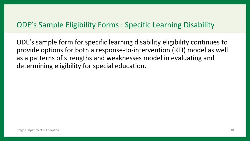 ode s sample eligibility forms specific learning