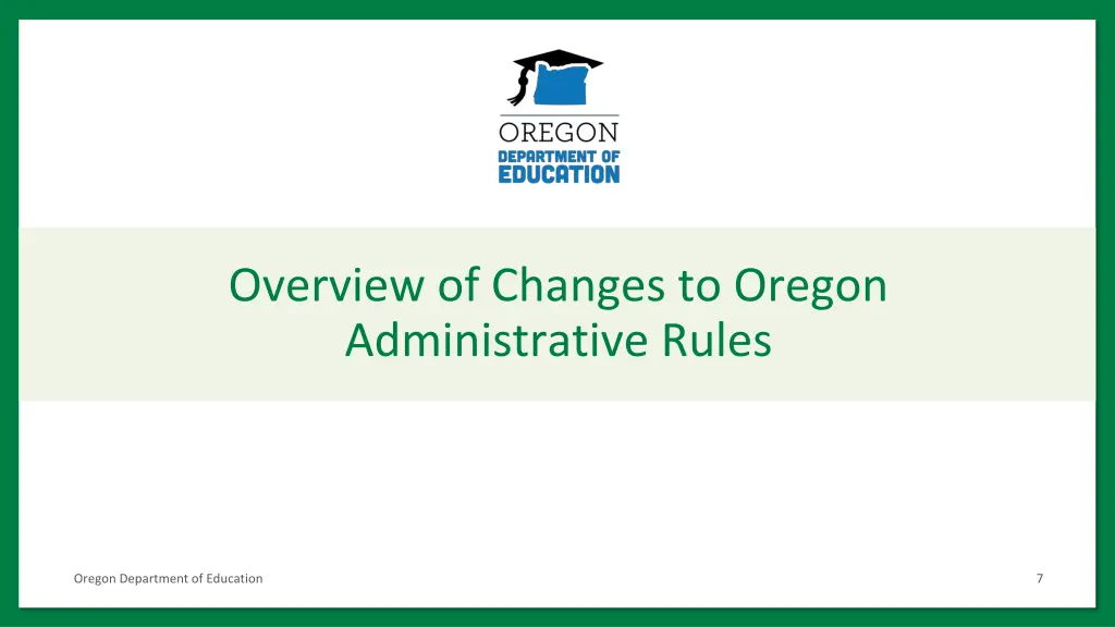 overview of changes to oregon administrative rules