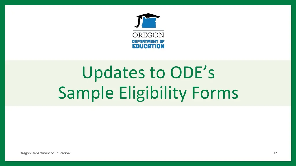 updates to ode s sample eligibility forms