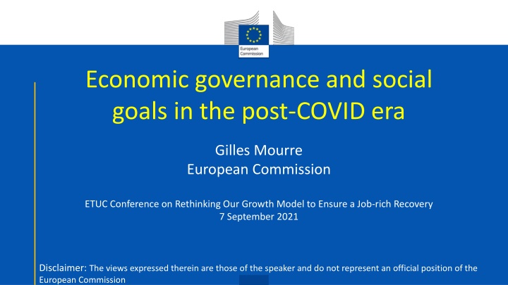 economic governance and social goals in the post