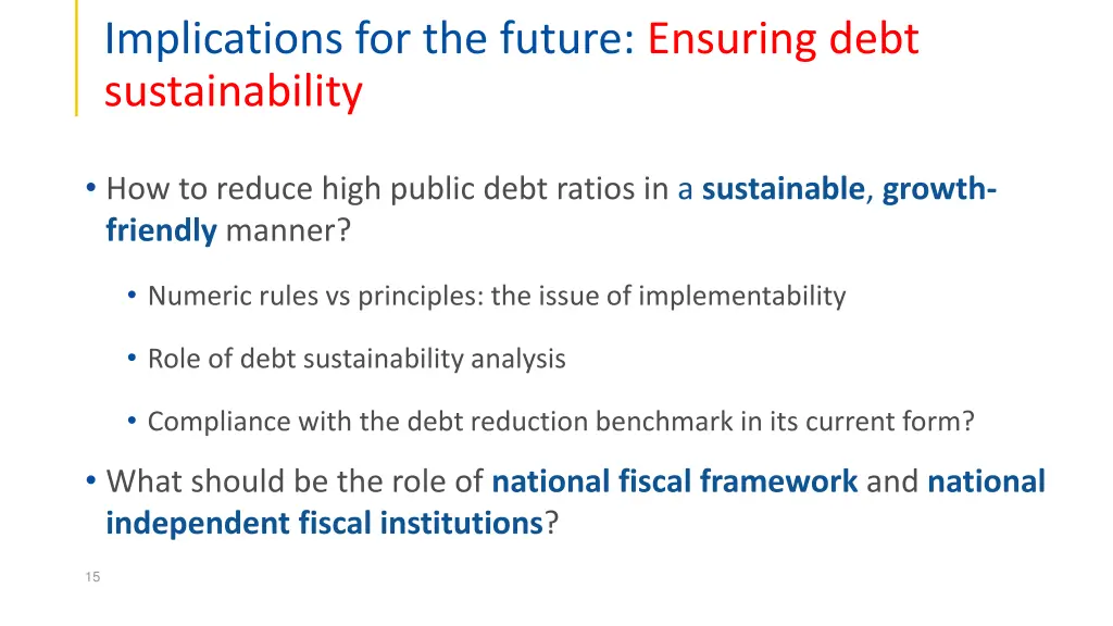 implications for the future ensuring debt