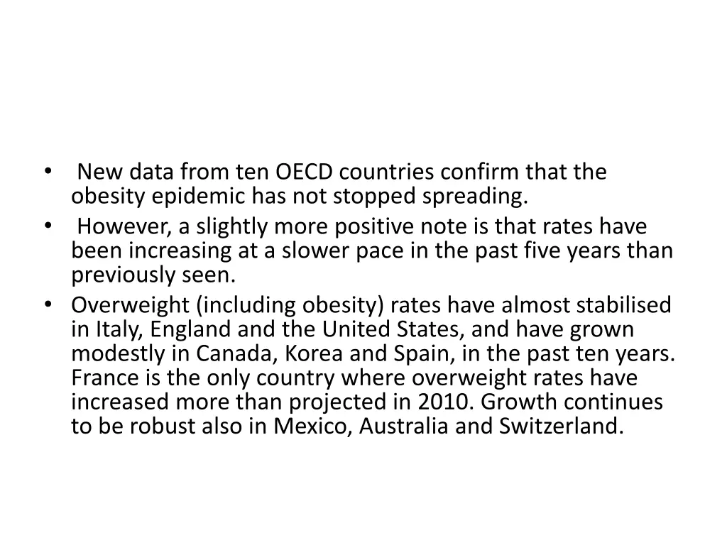 new data from ten oecd countries confirm that