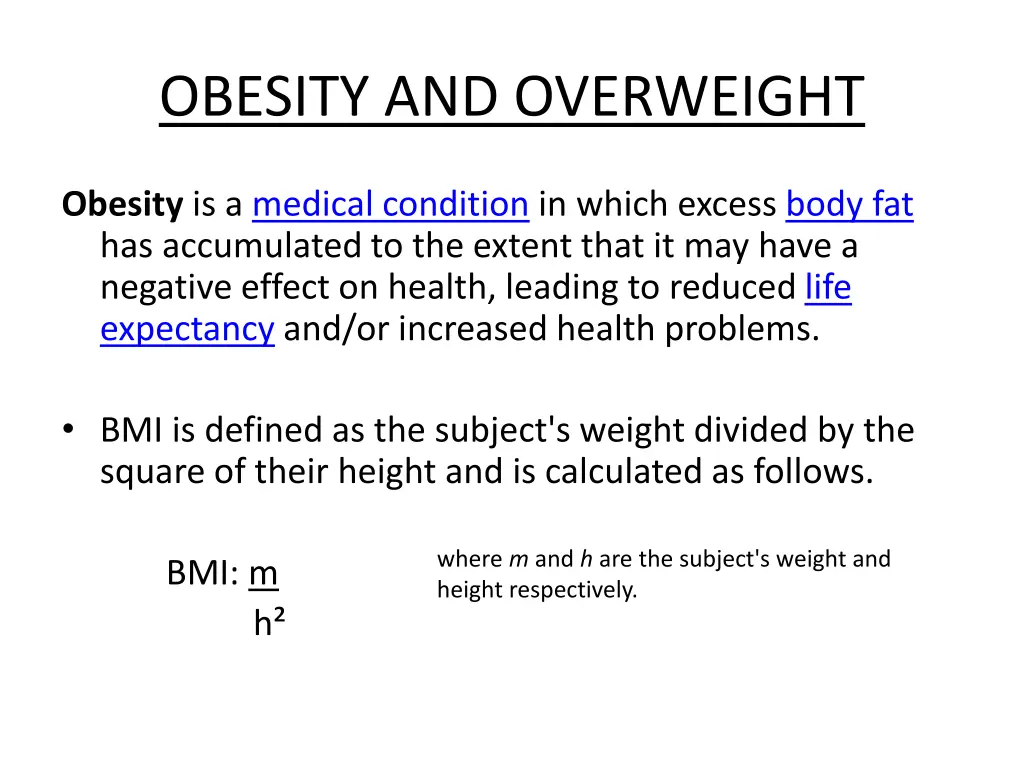 obesity and overweight