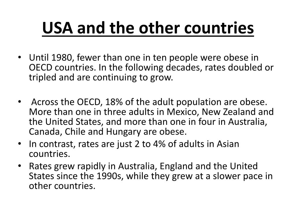 usa and the other countries