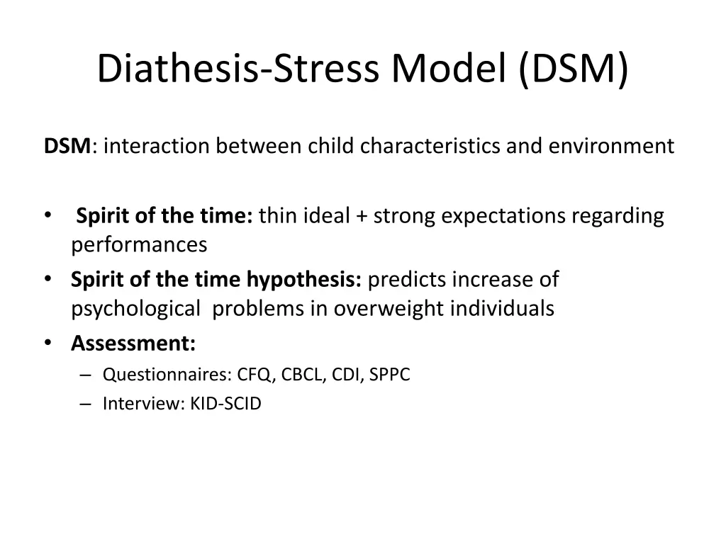 diathesis stress model dsm