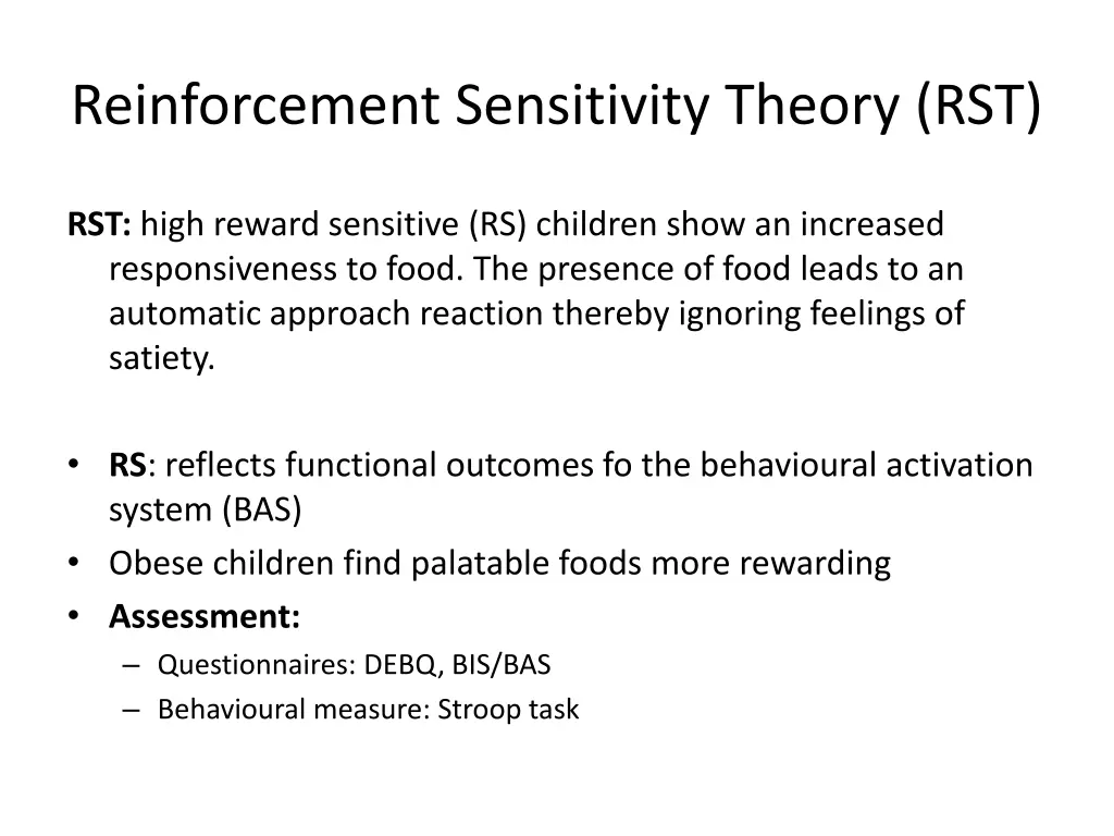 reinforcement sensitivity theory rst