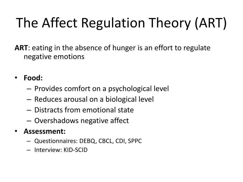 the affect regulation theory art