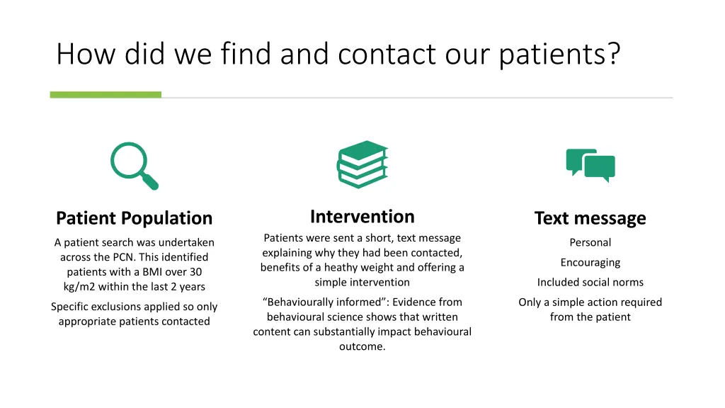 how did we find and contact our patients