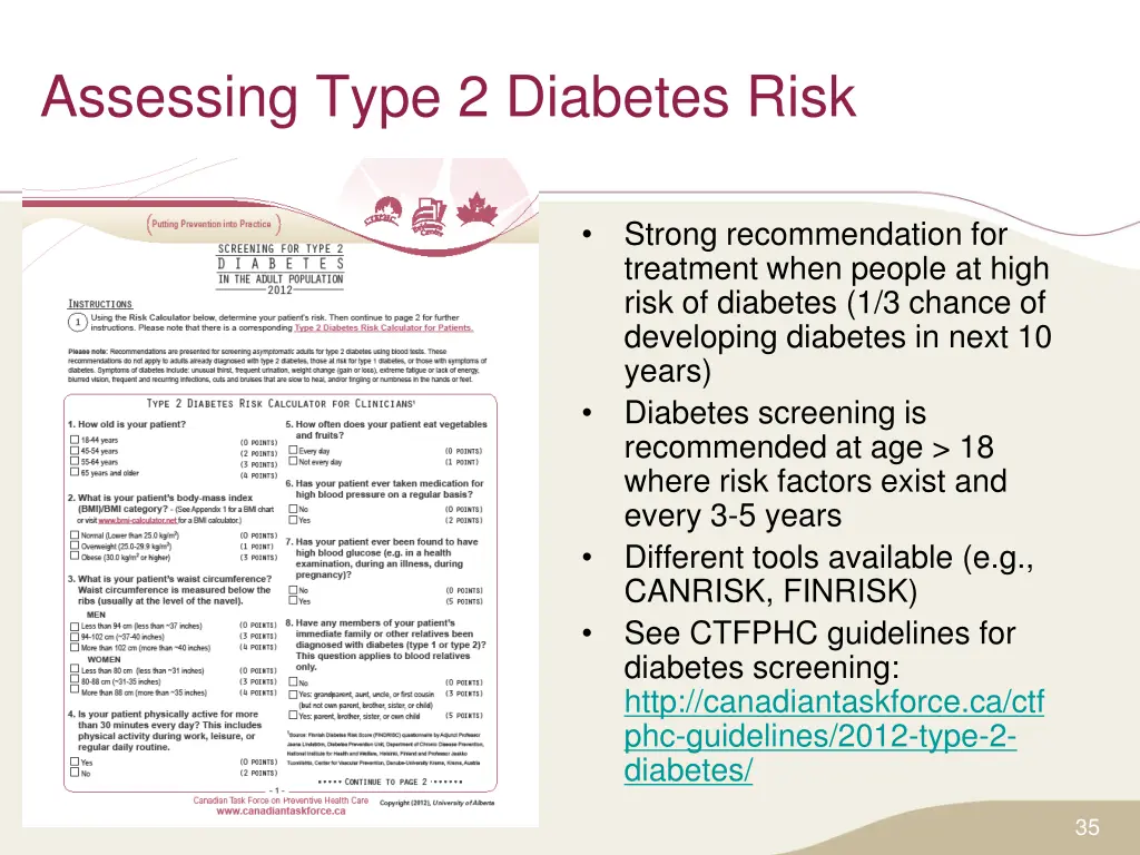 assessing type 2 diabetes risk